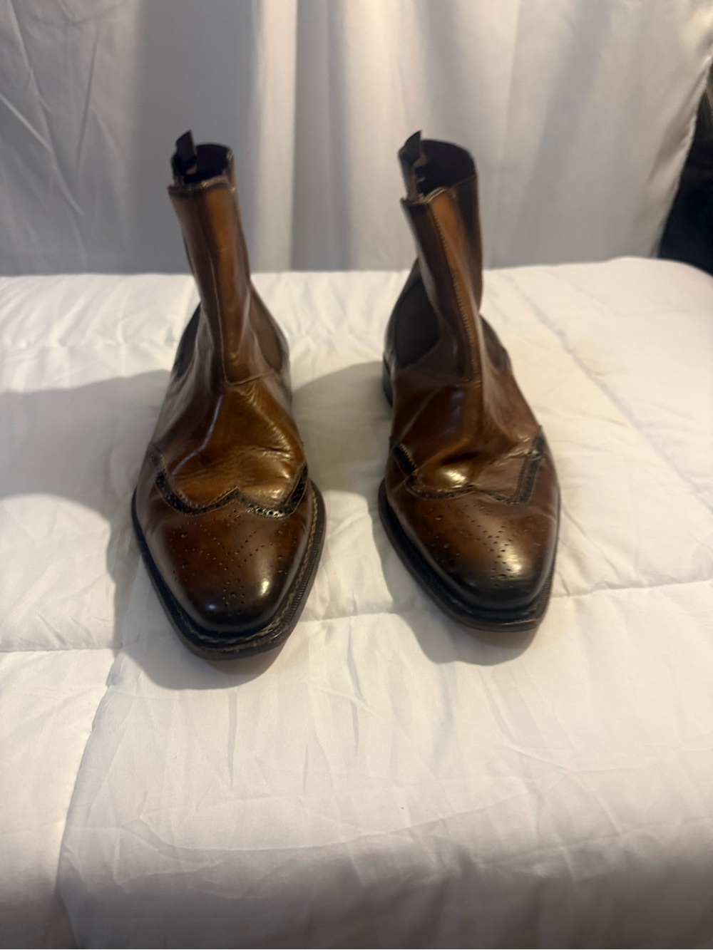 Mezlan Brown Leather Chukka Wingtip Boots